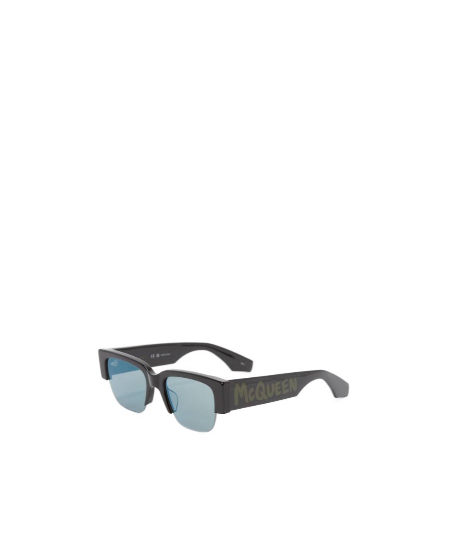 Alexander Mcqueen Sunglasses With Graffiti Logo In Black