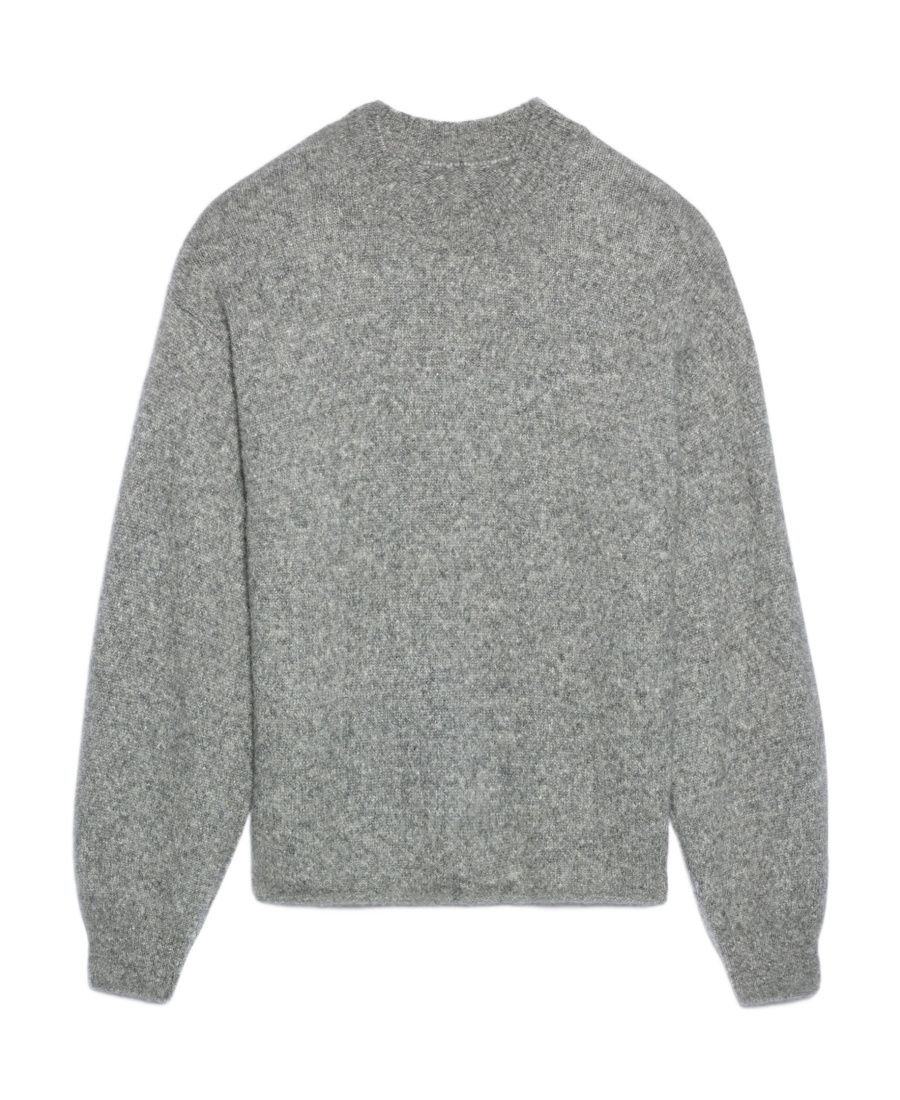 Jacquemus Jacquard Logo Alpaca Sweater In Gray