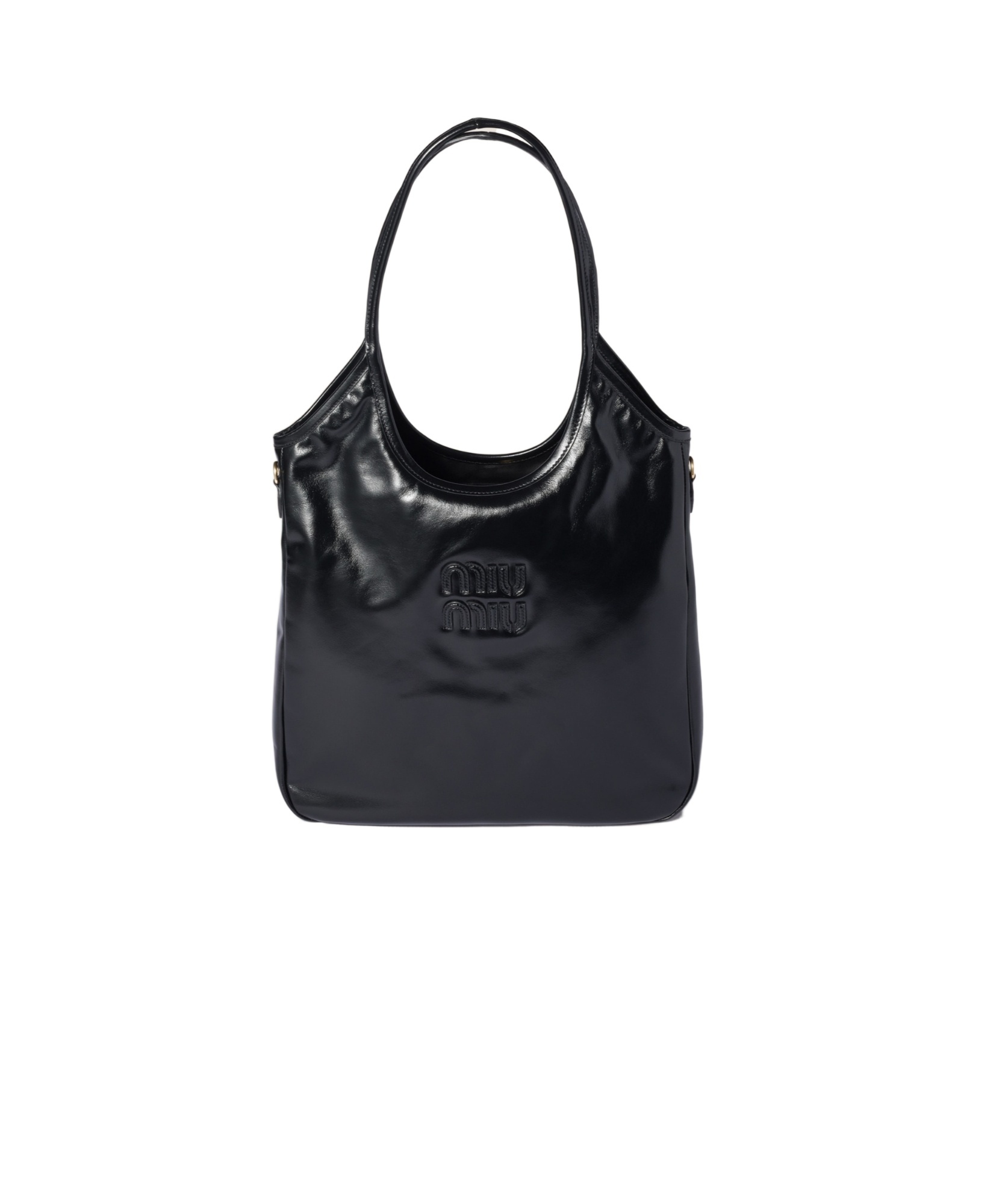 Miu Miu Ivy Leather Bag In Black