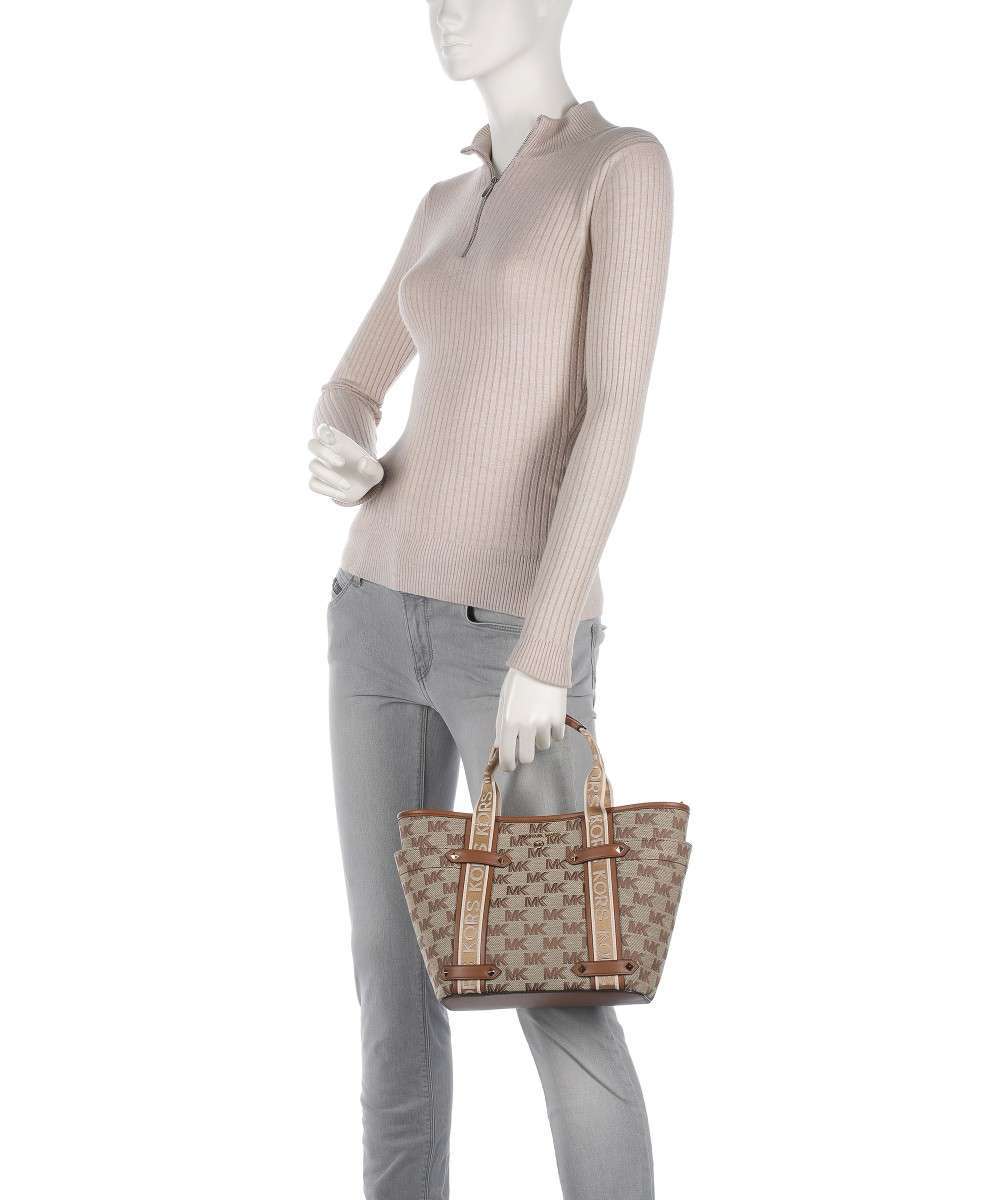 Michael Kors Maeve Monogram-pattern Handbag In Nude