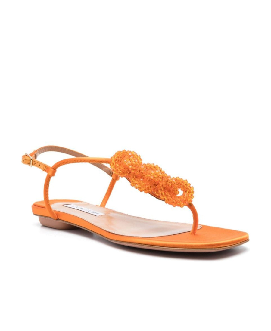 Aquazzura Chain Of Love Thong Sandals In Orange