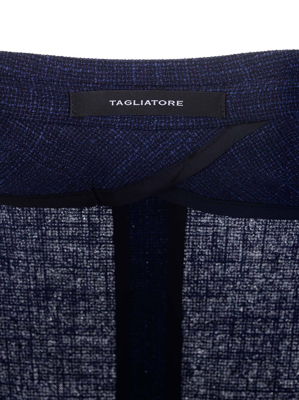 Shop Tagliatore Textured Wool-blend Blazer In Blue