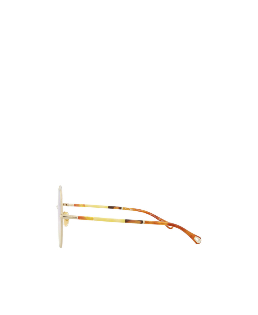 Chloé Novelty 61mm Round Sunglasses In Gold Gold Violet  display picture 2
