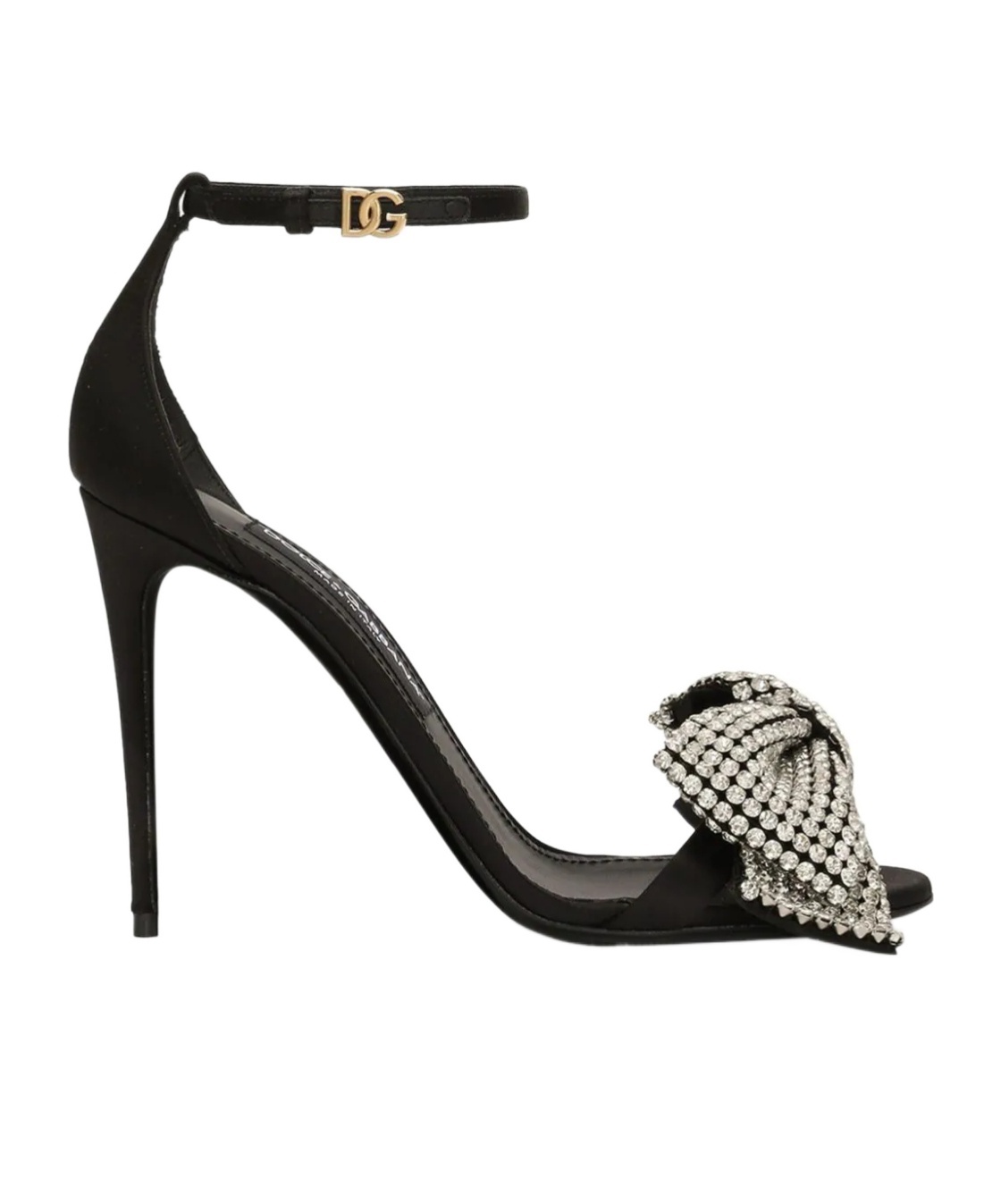 Dolce & Gabbana Rhinestone Decorative High-heeled Sandals In Black
