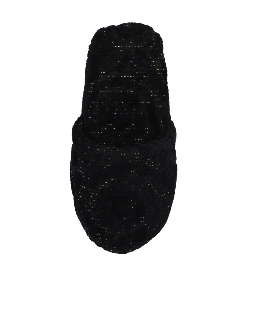 Versace Barocco Lurex Cotton-blend Slippers In Black