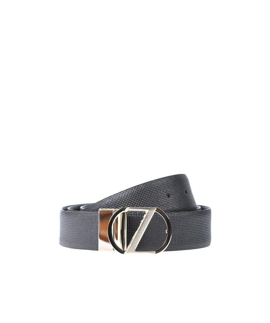 Zegna Logo Belt In Gray