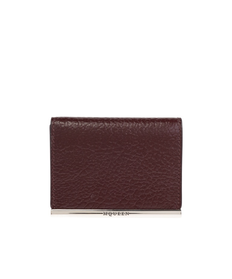 Alexander Mcqueen Leather Fold-over Wallet In Red
