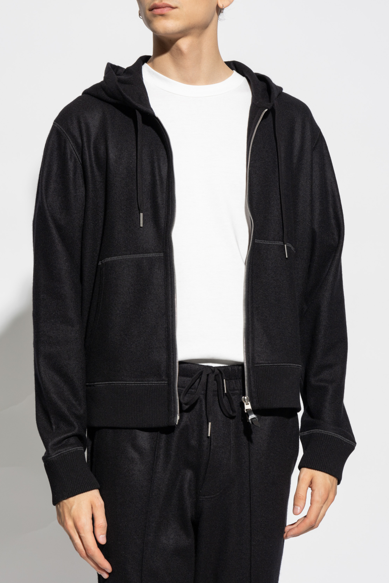 Shop Tom Ford Cashmere Hoodie In Black