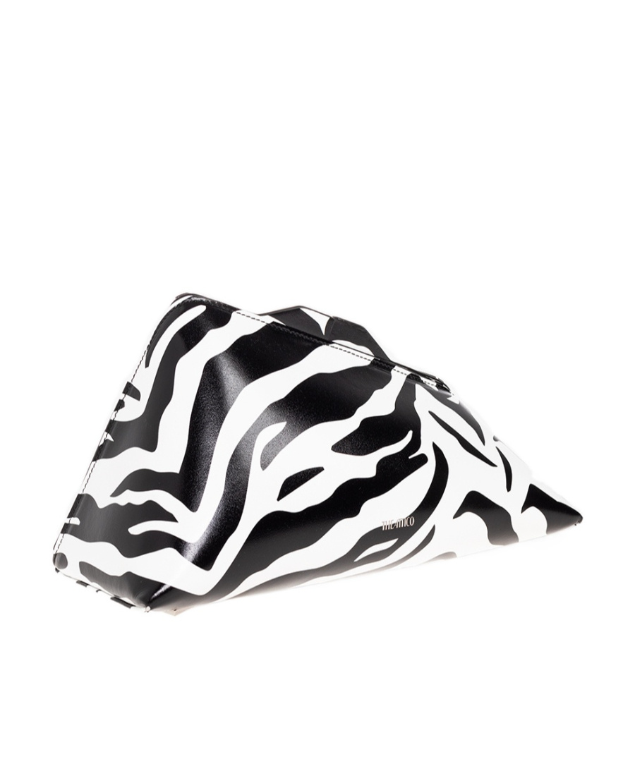Attico The 8.30pm Animal Printed Clutch Bag In White