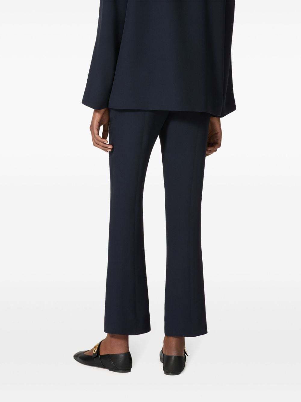Shop Valentino Belt-loop Casual Pants In Black