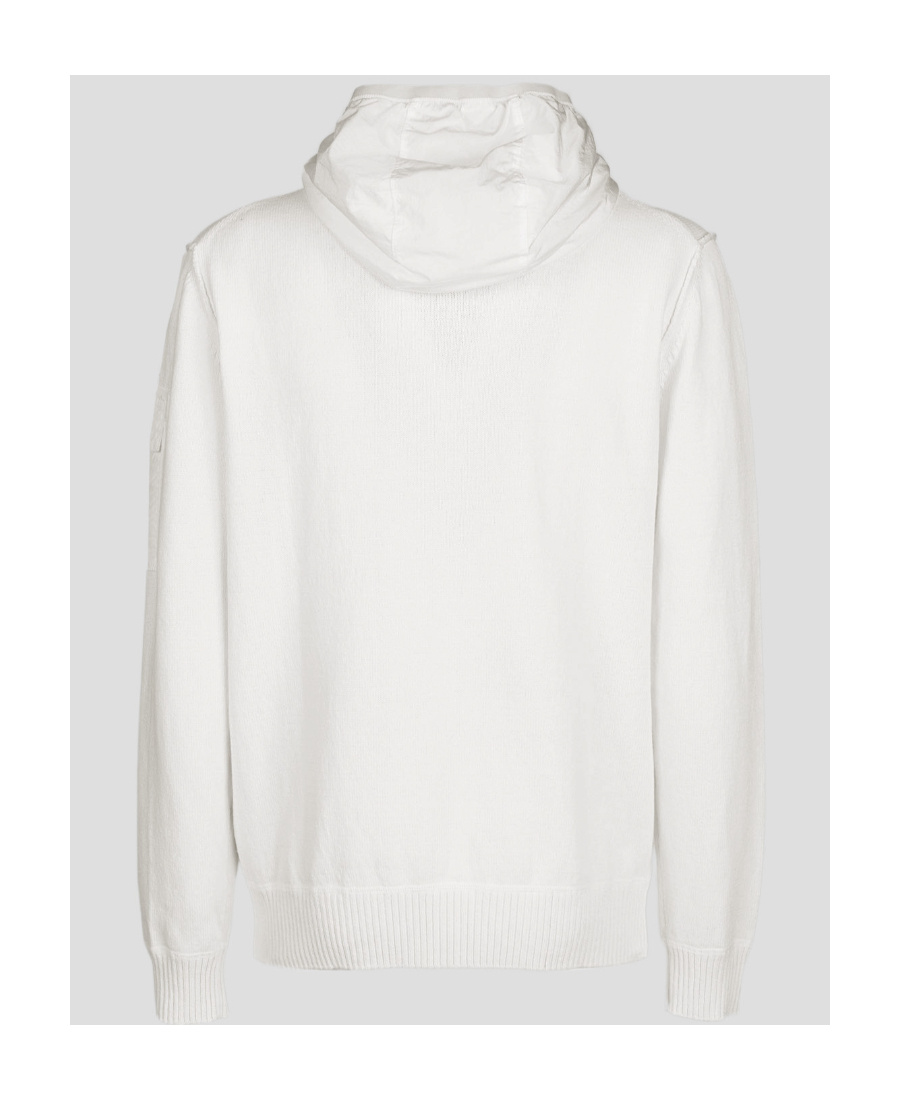 C.p. Company Lens-detail Zip-up Hoodie In White