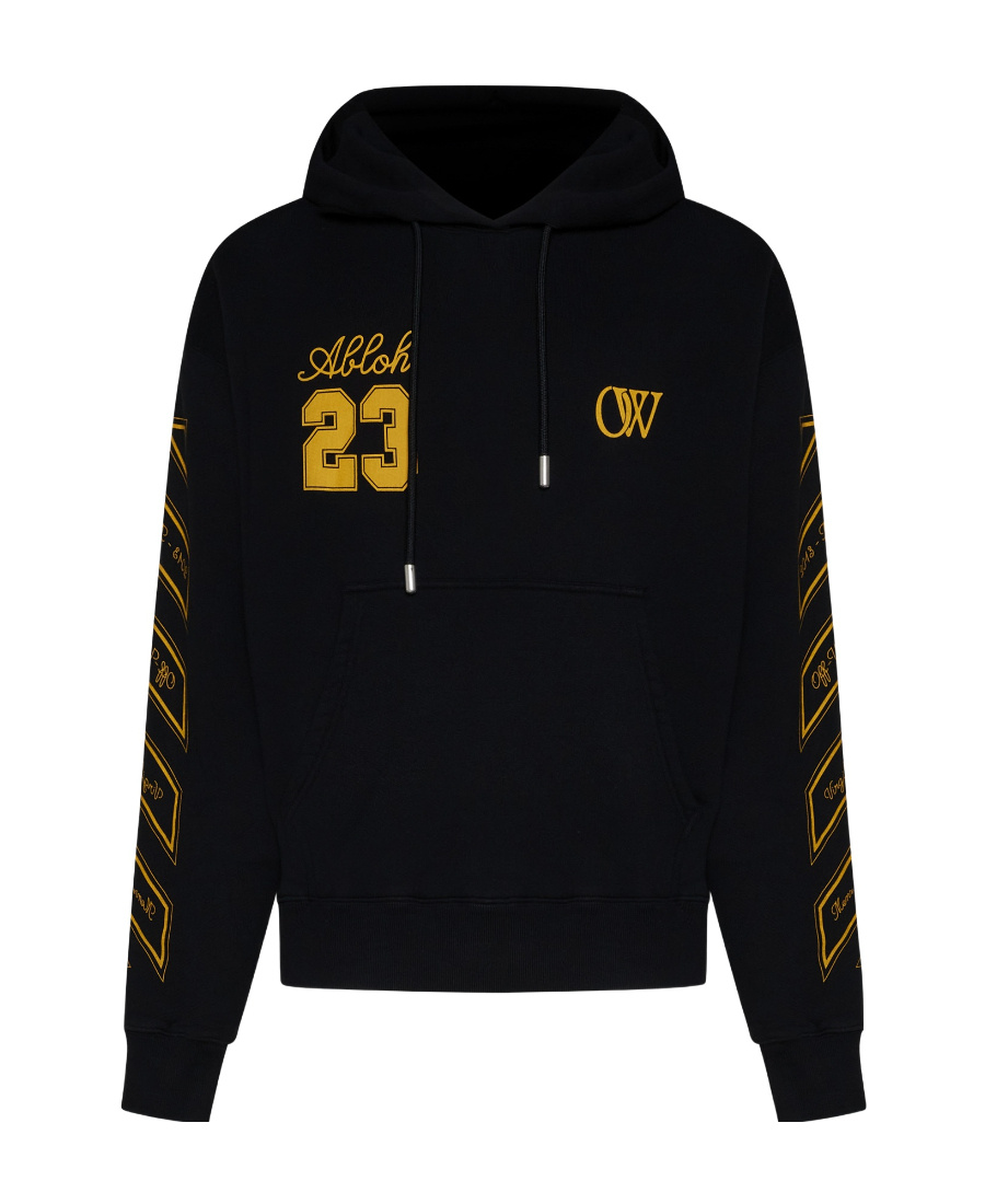 Shop Off-white Ow 23 Skate Cotton Hoodie In Black