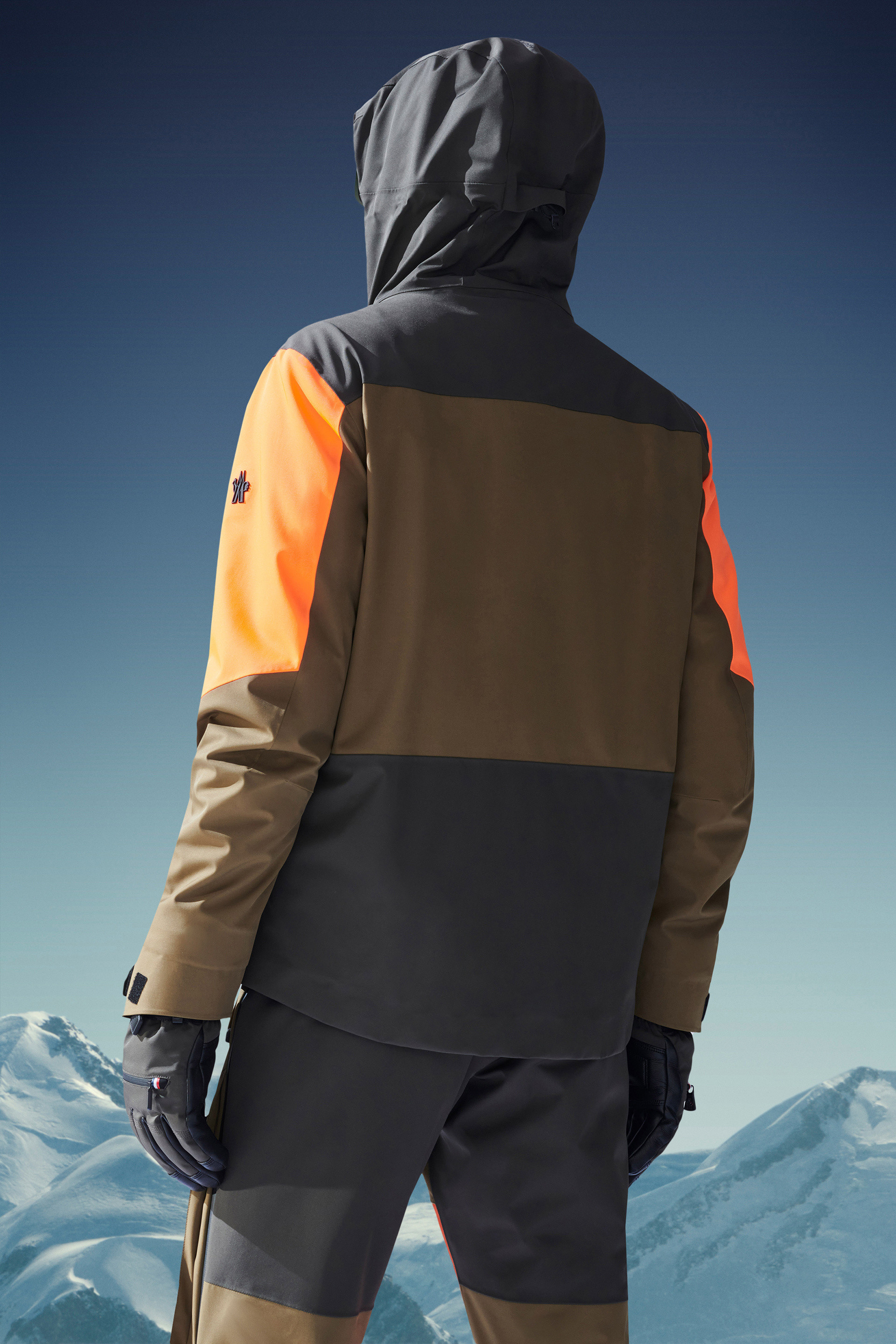 Moncler Cerniat Ski Jacket Multicolour In Orange