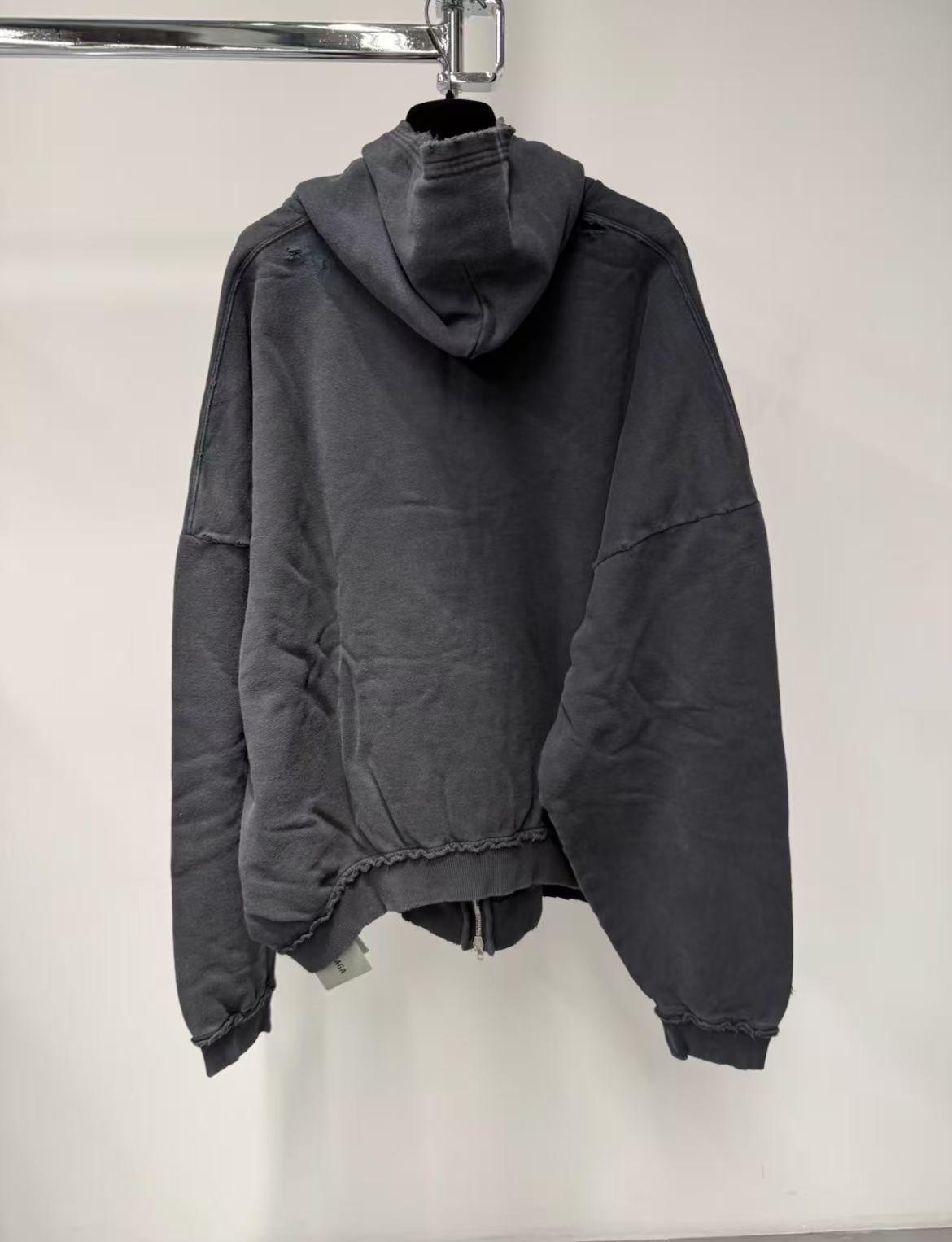 Balenciaga Zip-up Hoodie In Black