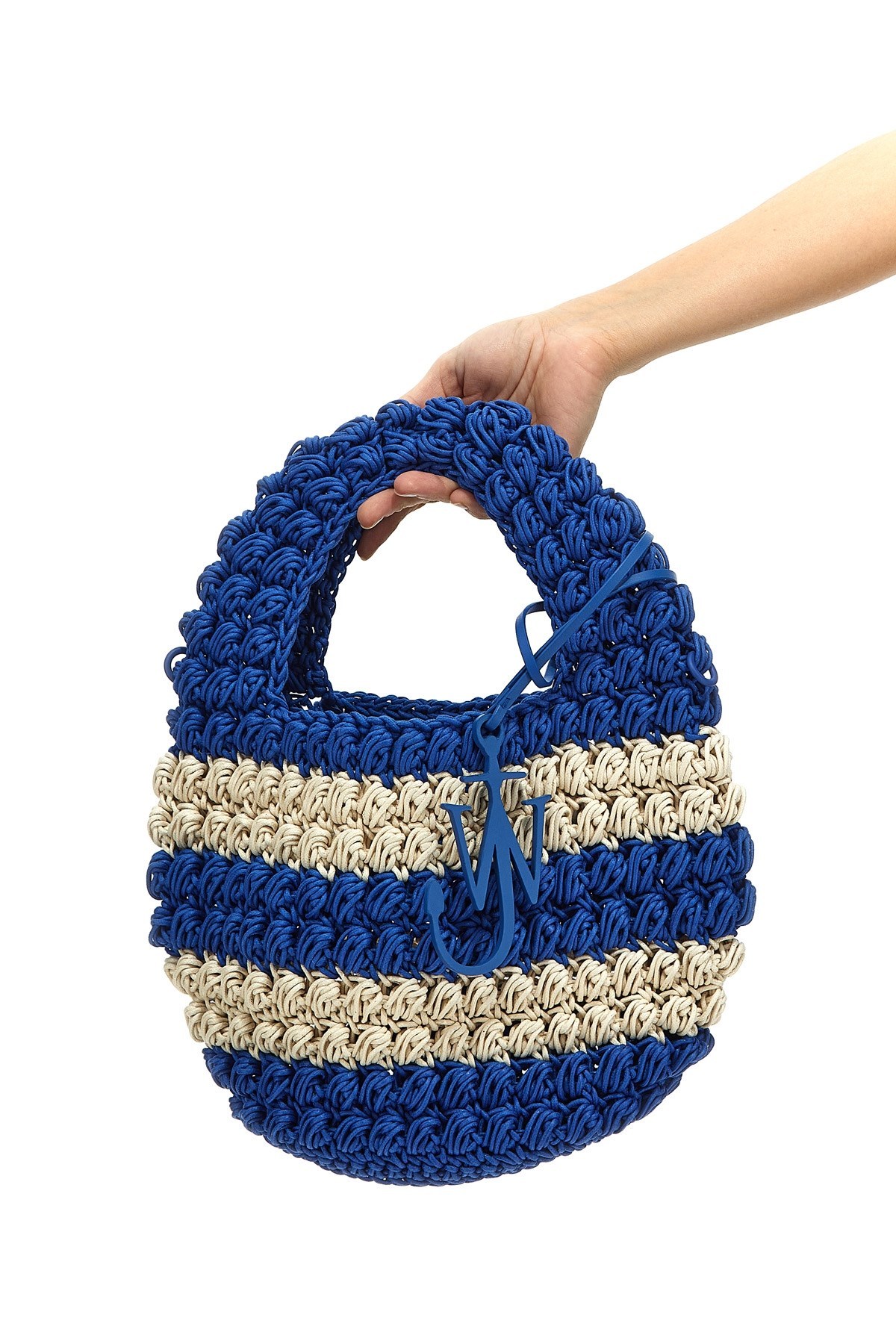 Jw Anderson Women's Popcorn Basket Tote Bag In Blue