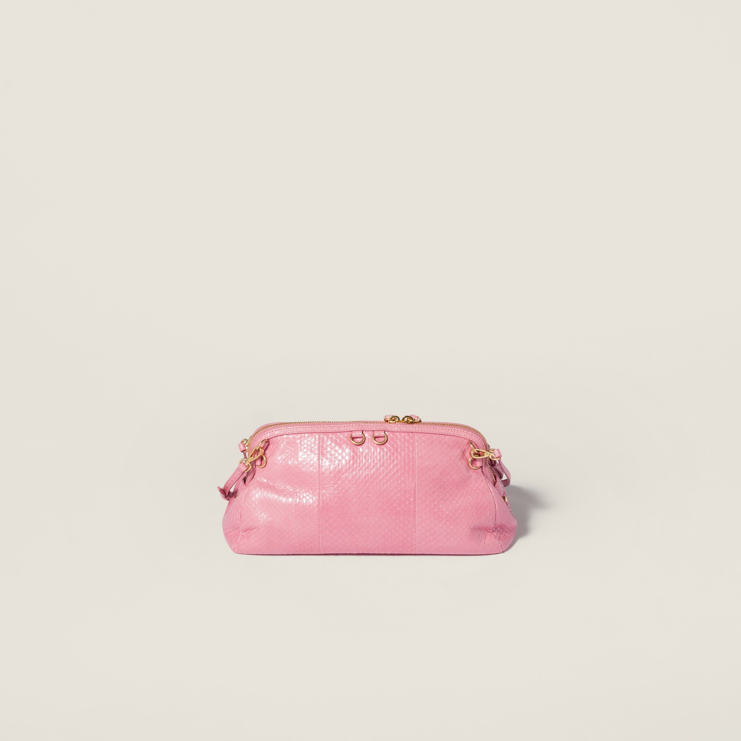 Miu Miu Ayers Leather Clutch In Pink