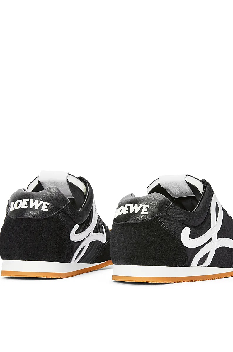 Loewe Women Black Canvas And Suede Ballet Runner 2.0 Sneakers In Black