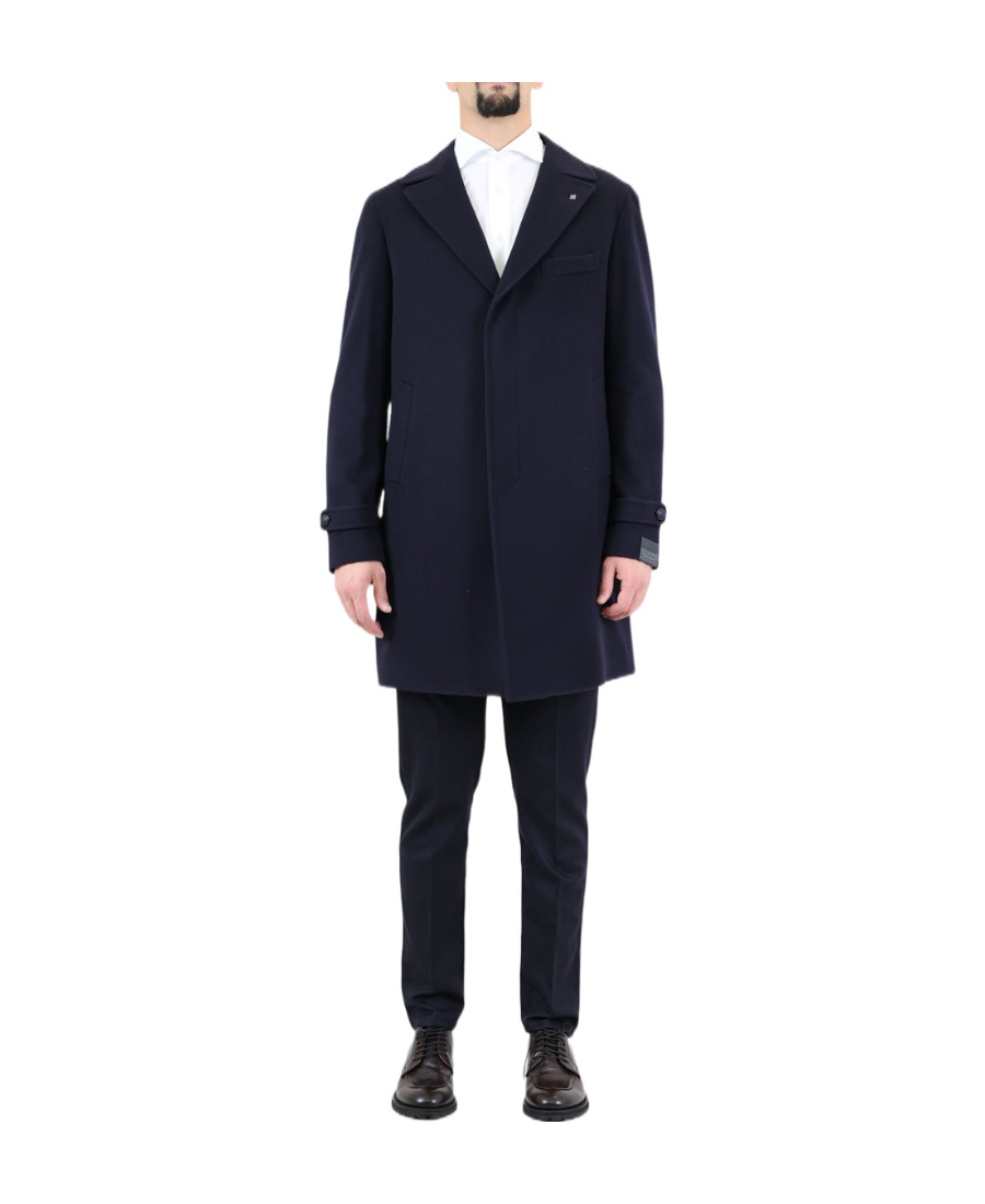 Tagliatore Single-breasted Tailored Coat In Blue