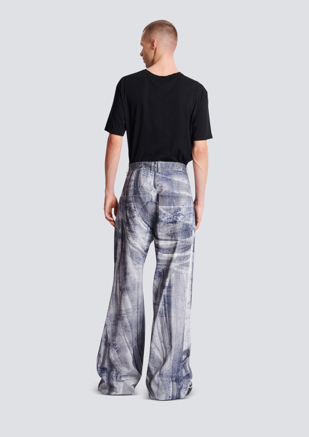 BALMAIN LOOSE-FITTING STATUE PRINT JEANS