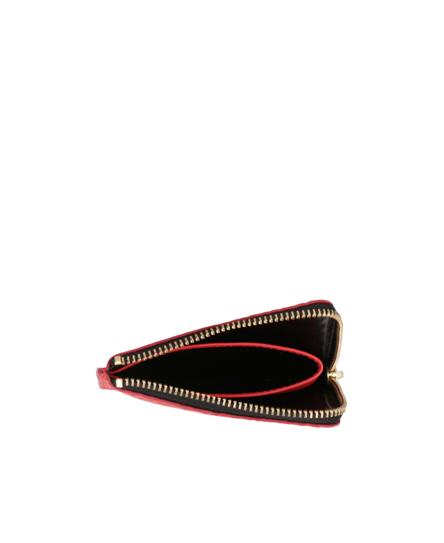 Comme Des Garçons Wallet Leather Zipped Coin Purse In Red
