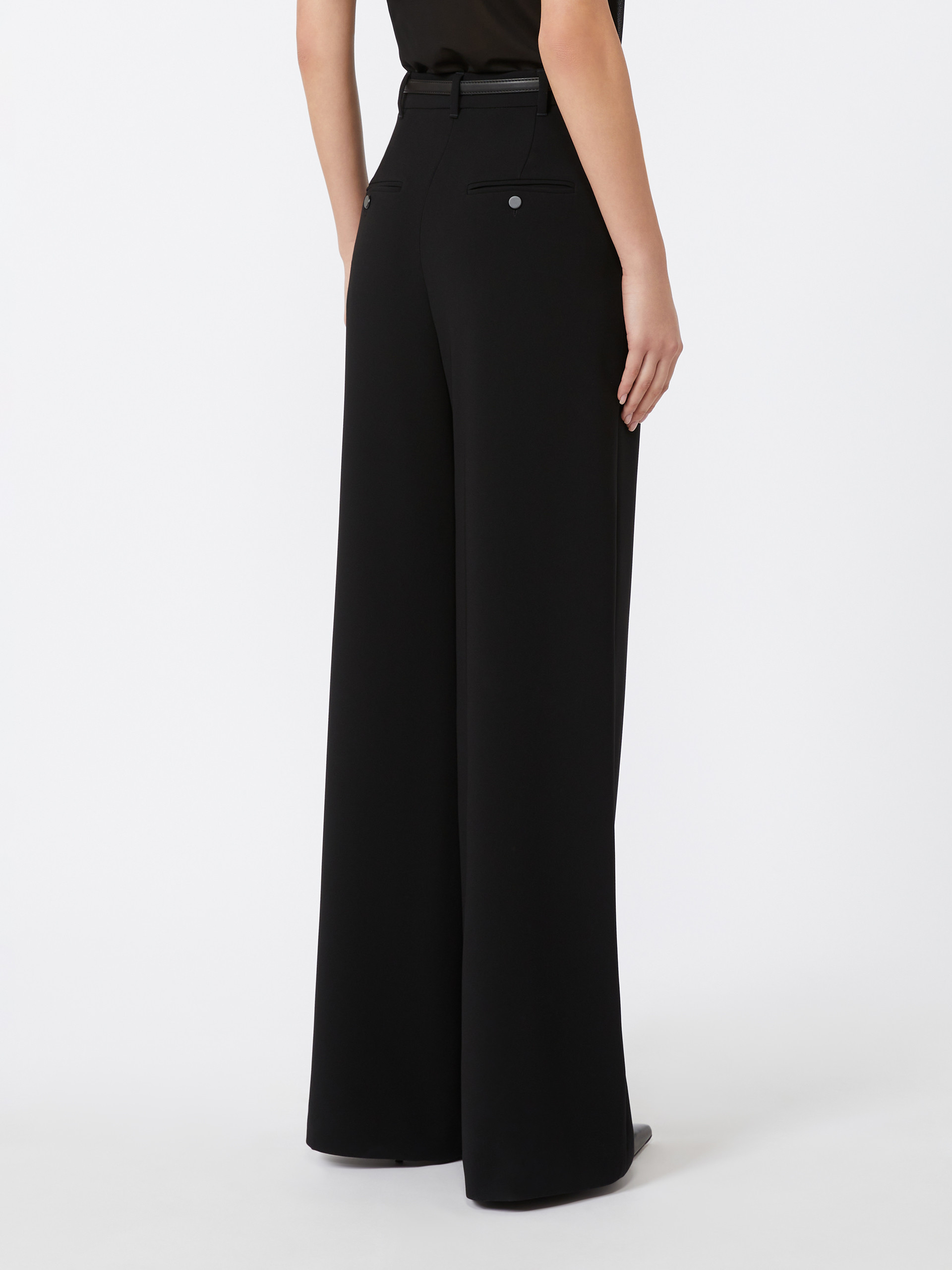 Max Mara Belted Trousers In Black