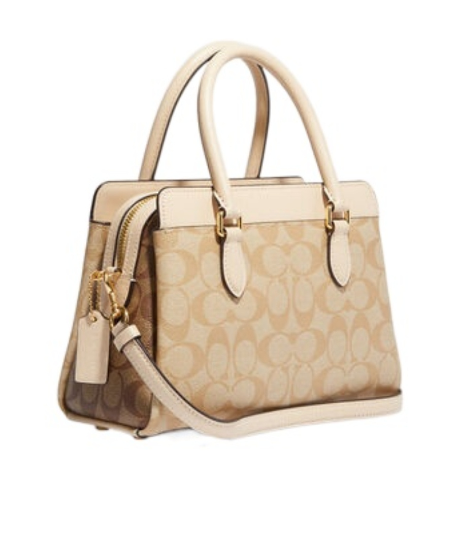 Coach Color Matching Iconic Canvas Mini Darcie Shoulder Bag In Brown