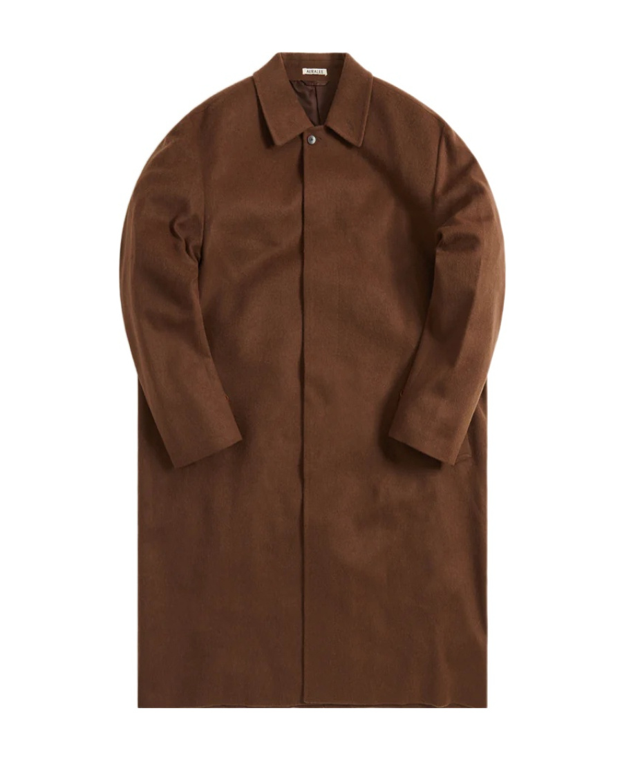 Auralee Button Long-sleeved Coat In Brown