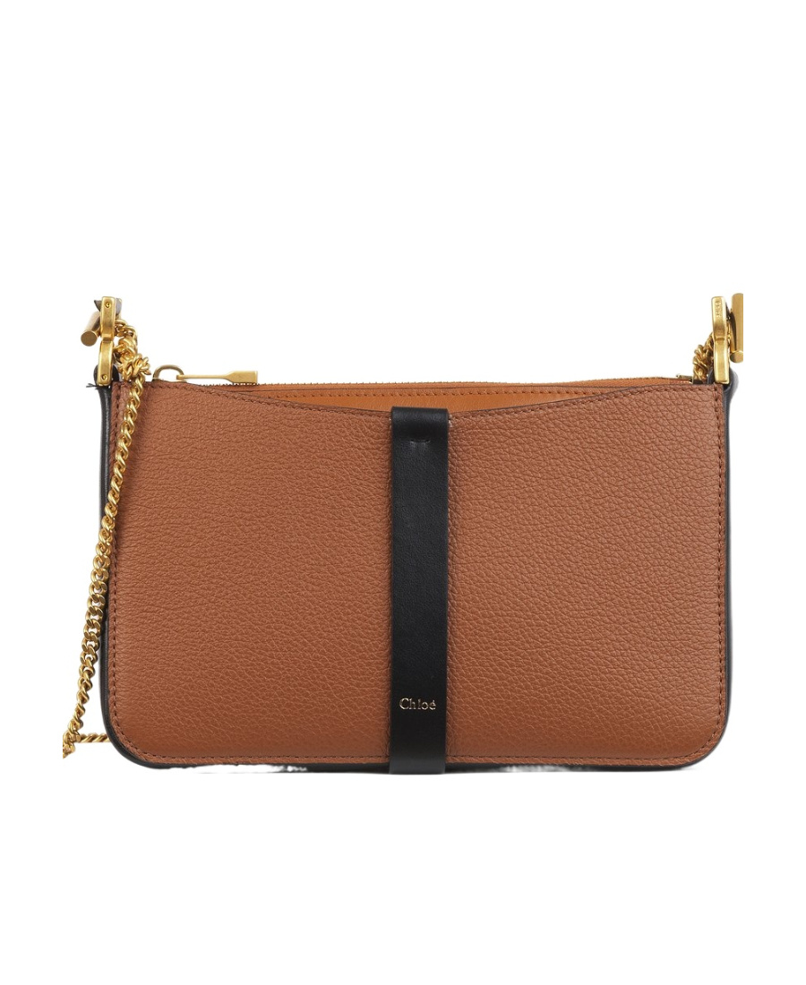 Chloé Chain Strap Two-tone Crossbody Bag In Brown