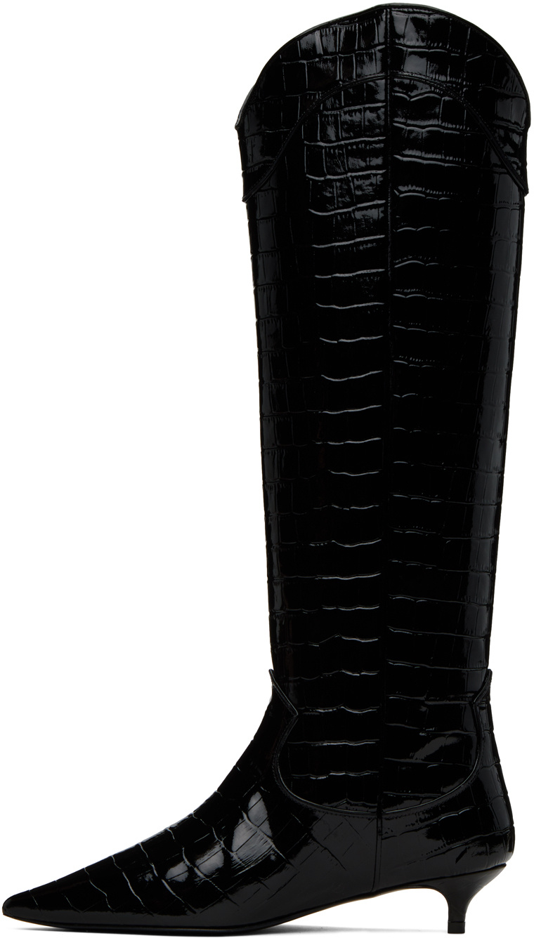 Anine Bing Tall Rae 40mm Crocodile-embossed Boots