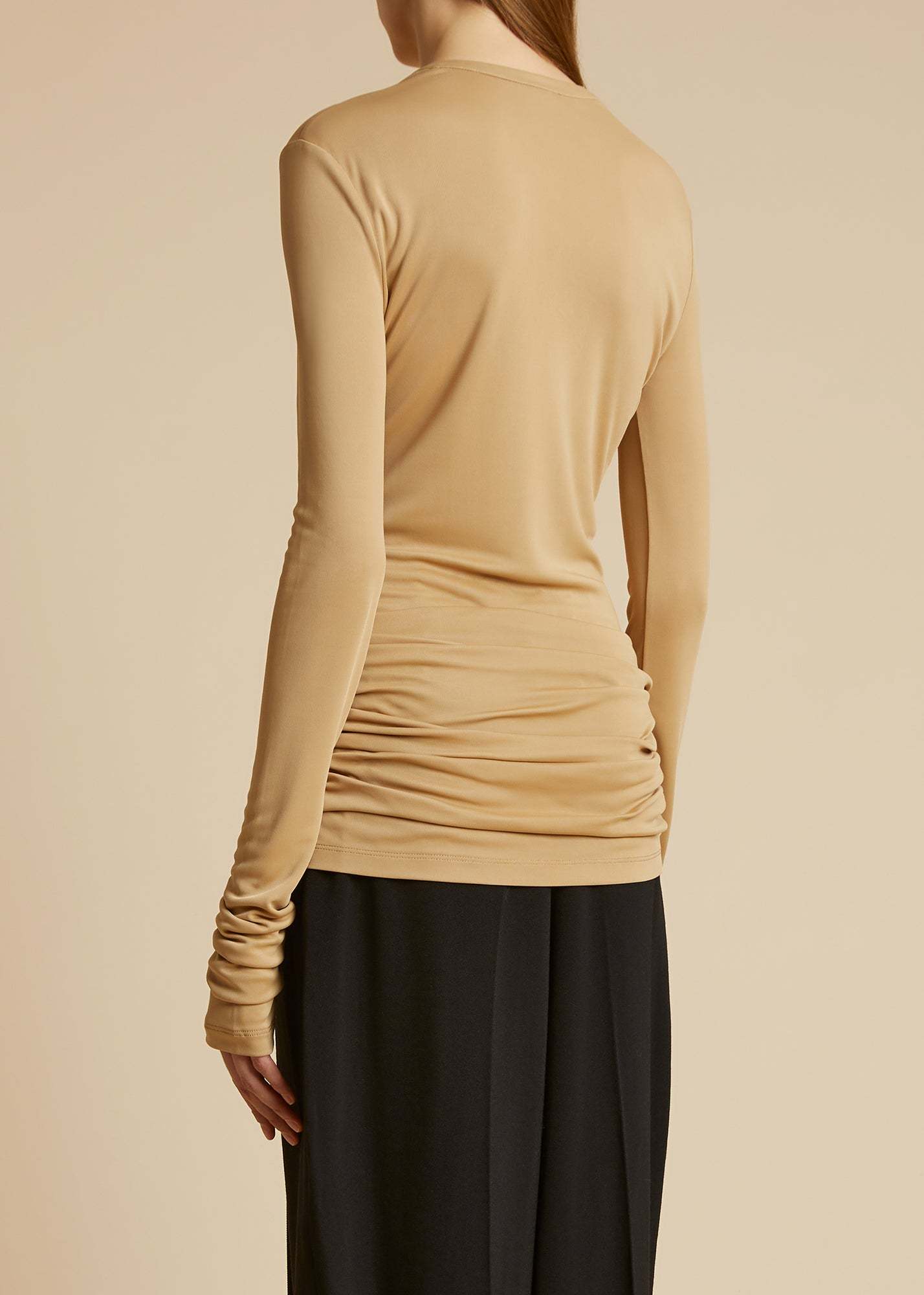 Khaite Long-sleeved Blouse In Brown