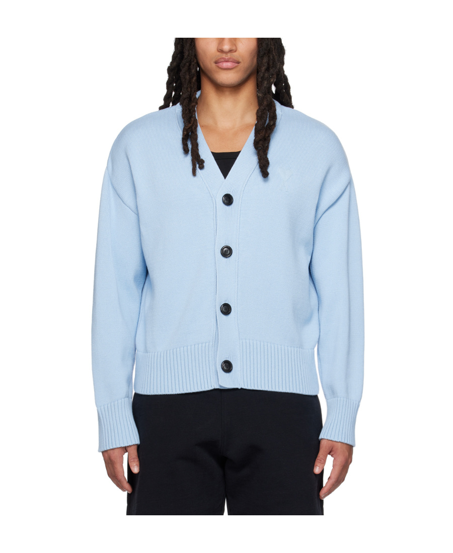 Ami Alexandre Mattiussi Ami De C Ur Knitted Cardigan In Blue
