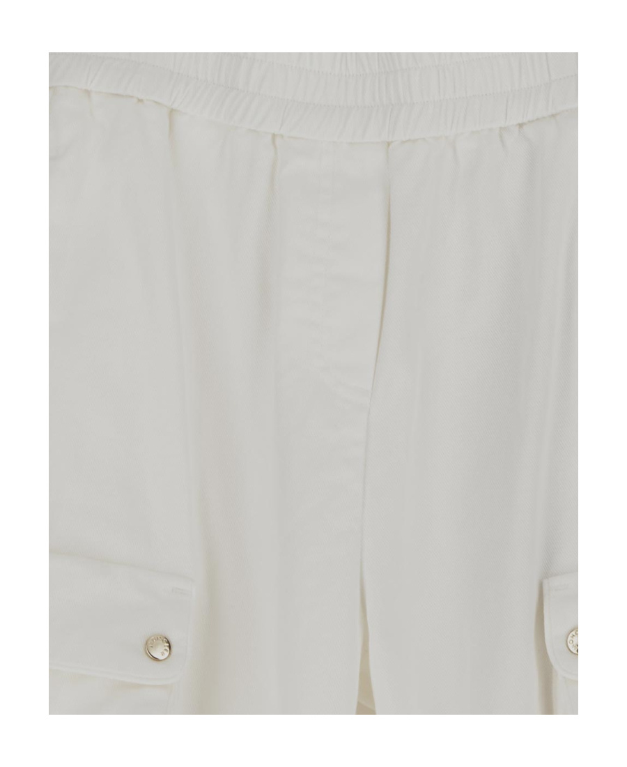 Moncler Elasticated-waist Cotton Trousers In White