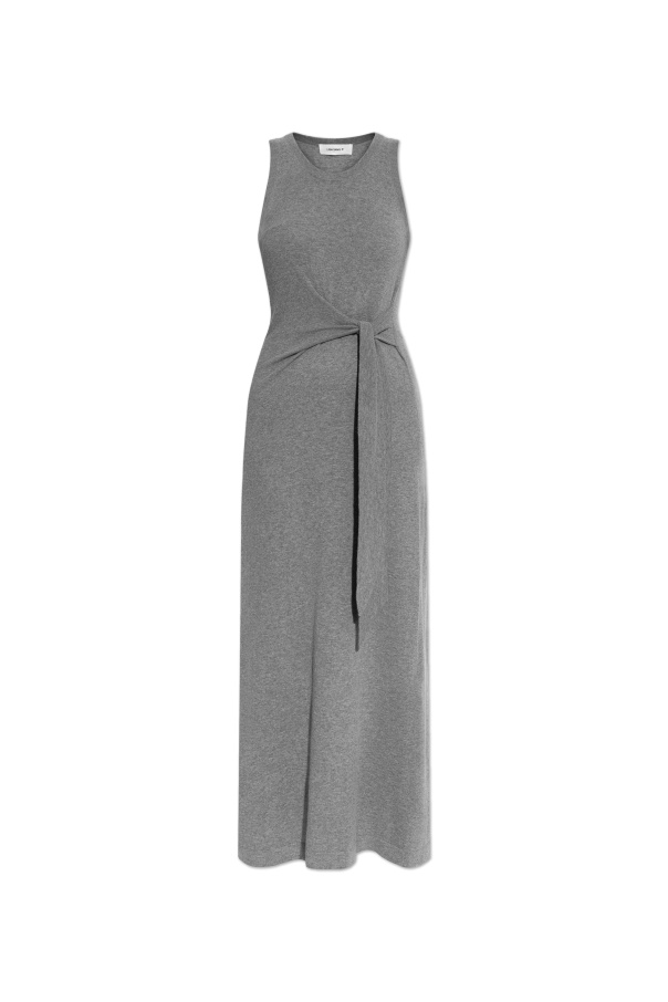 Lisa Yang The Angeline Tie-front Dress In Gray