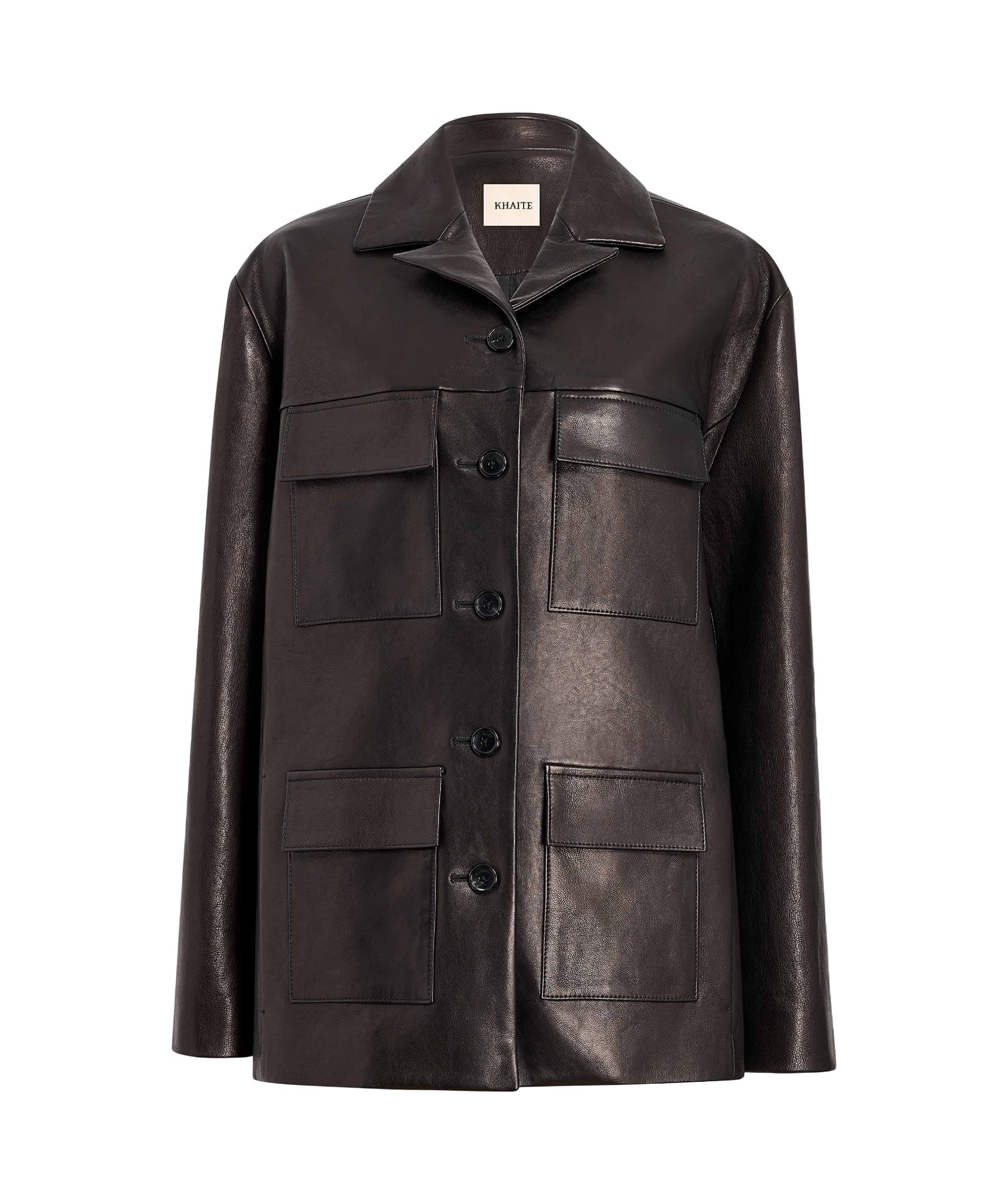 Khaite Morsson Leather Single-breasted Jacket In Black