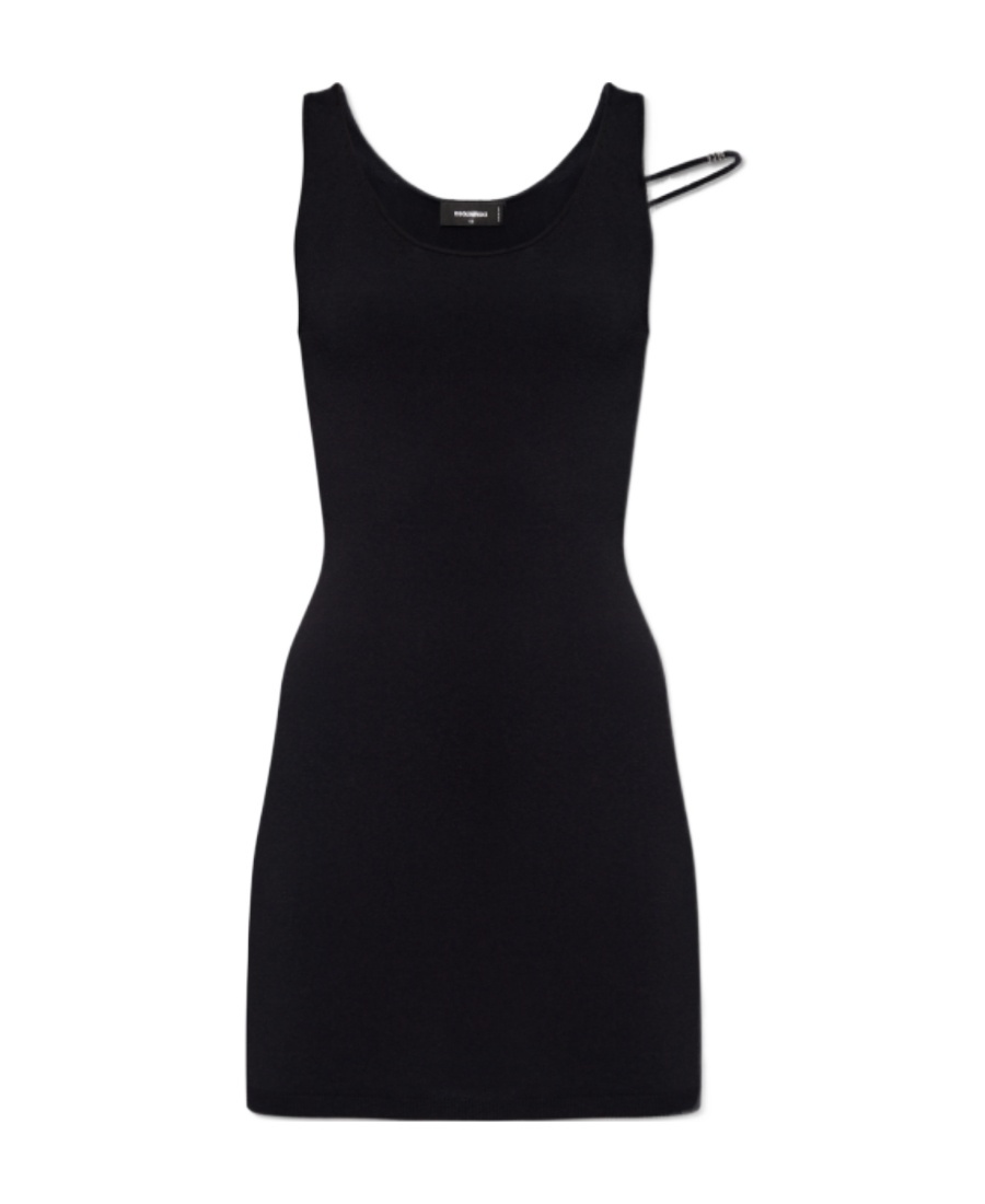 Dsquared2 Logo Plaque Mini Dress In Black