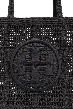 Tory Burch Ella Hand-crocheted Large Tote In Black