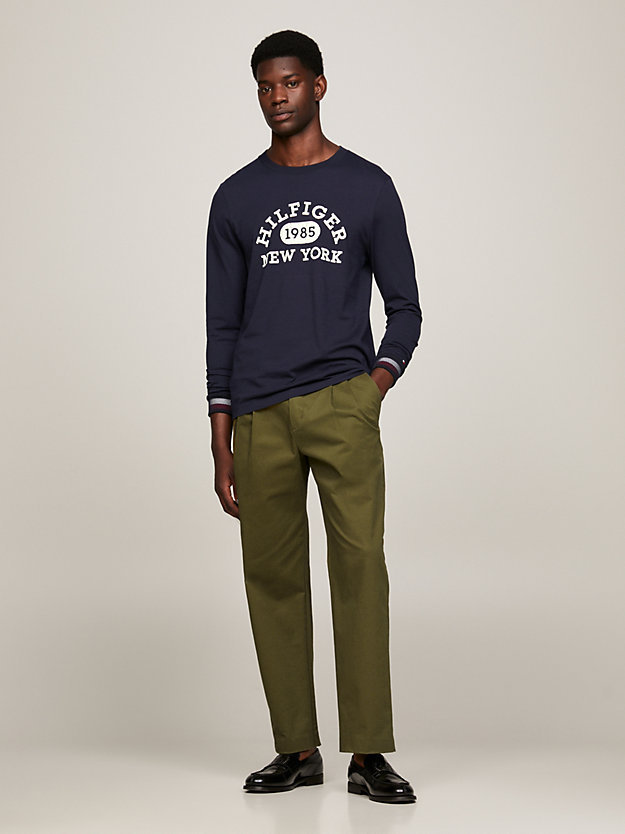 Shop Tommy Hilfiger T-shirt With Round Neck And Long Sleeves In Black