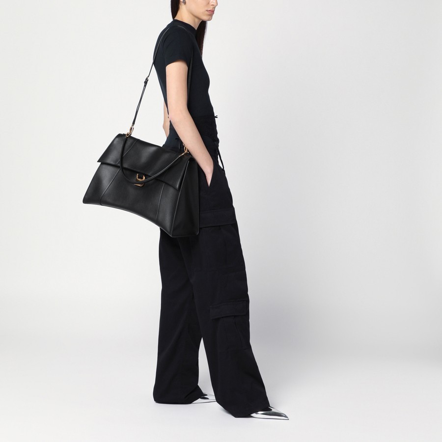 Balenciaga Top Handle Shoulder Bags With Gold-tone Hardware In Black