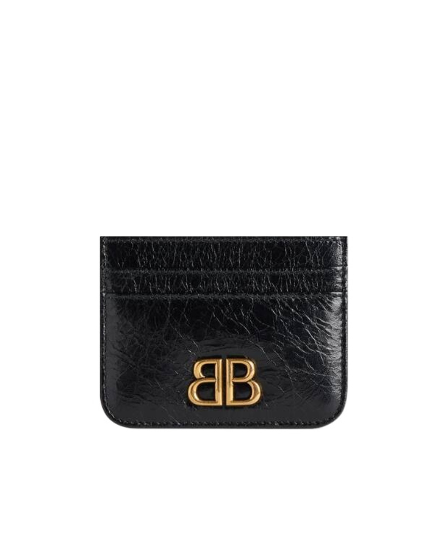 Balenciaga Lambskin Monaco Cardholder In Black