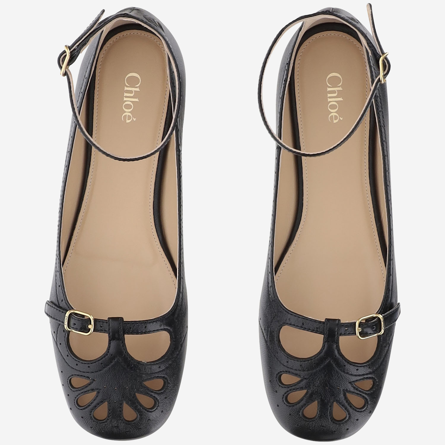 Chloé Round-toed Ballet Flats In Black