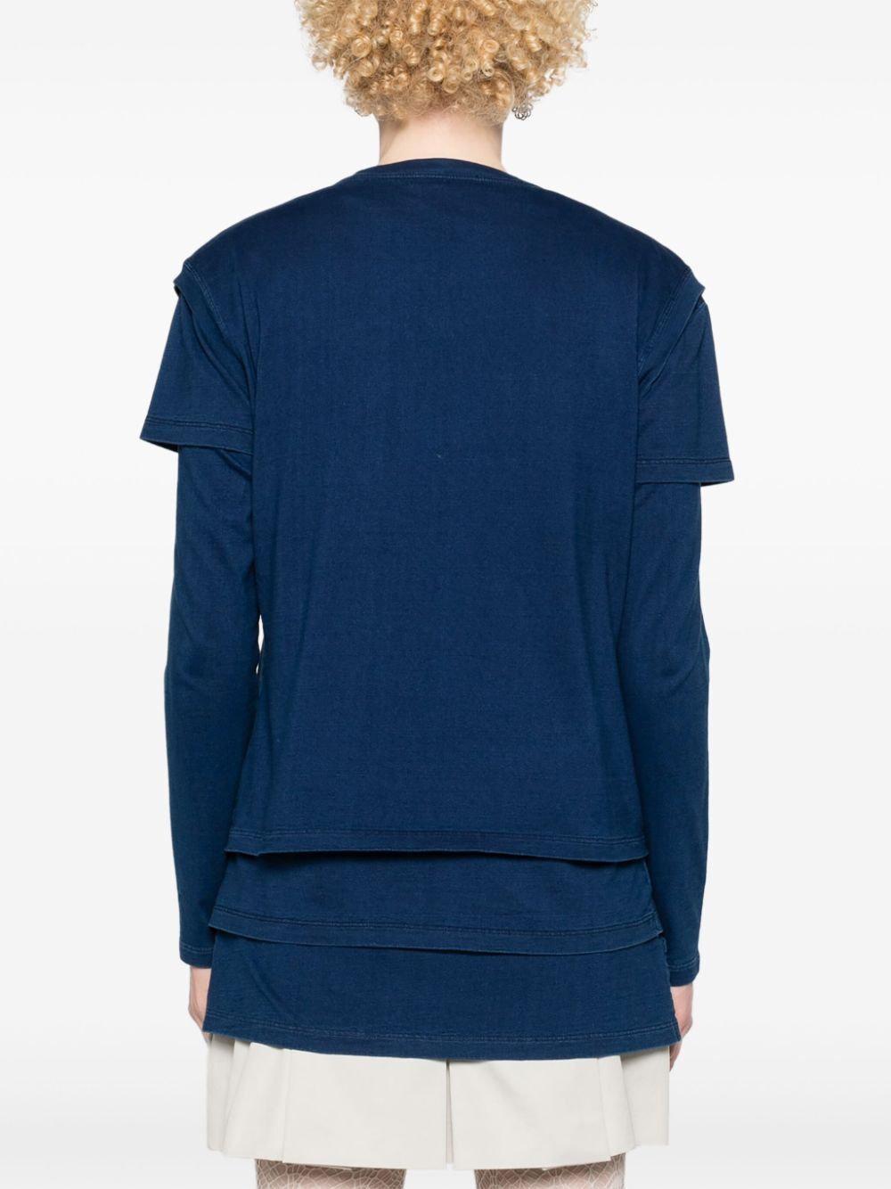 Miu Miu Set Of Three Logo Patch T-shirts In Blue