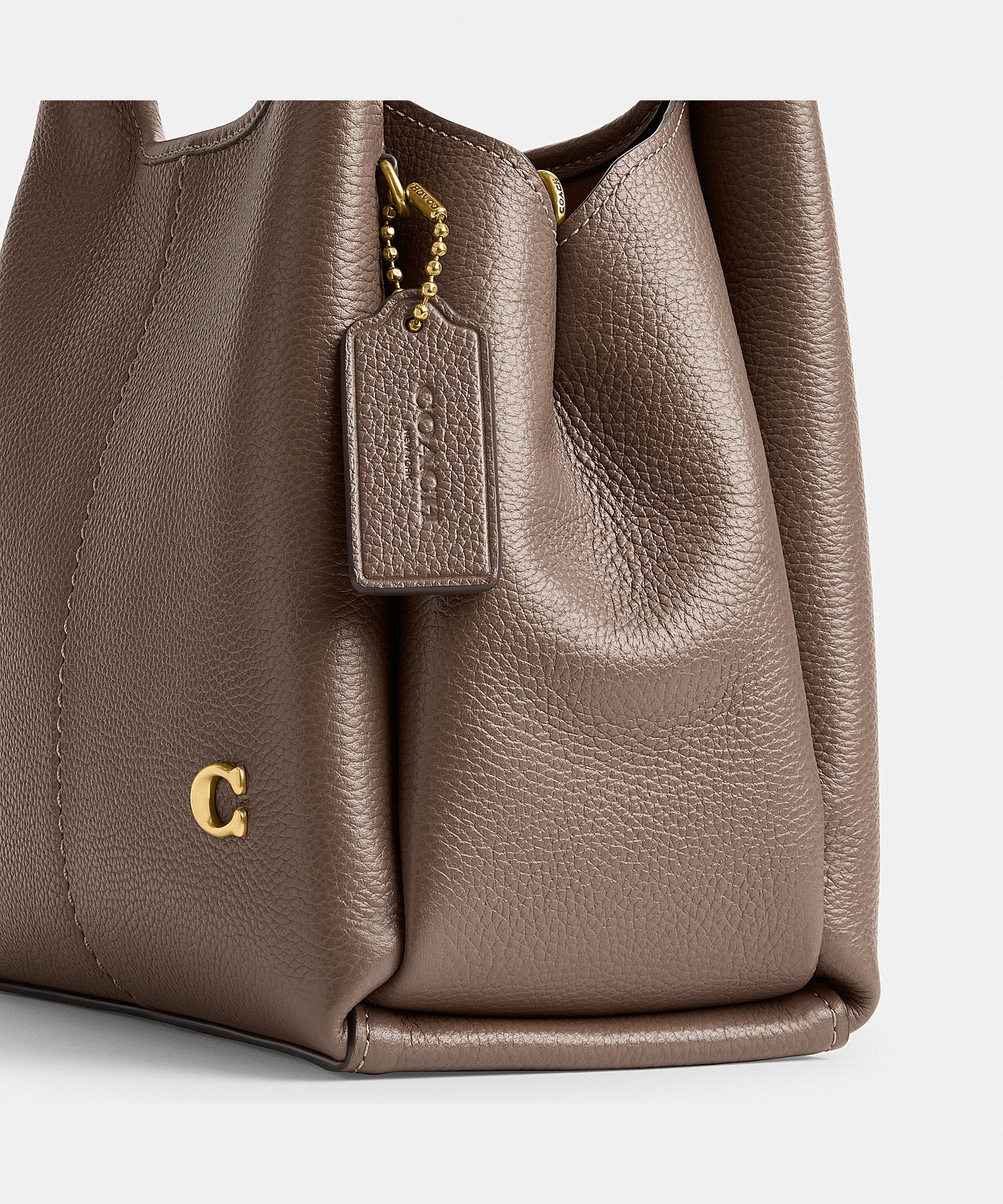 Coach Lana Pebbled-leather Tote Bag In Brown