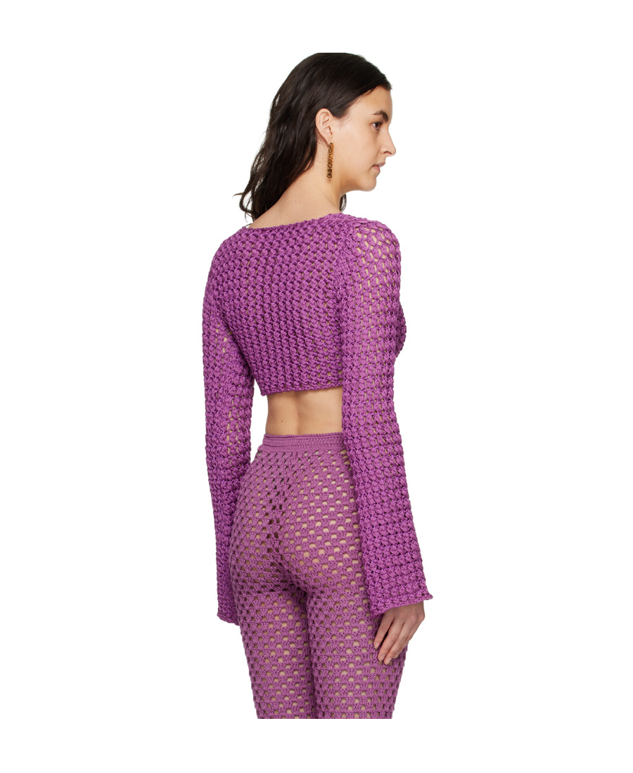 Moschino Horn-sleeved Long-sleeved T-shirt In Pink