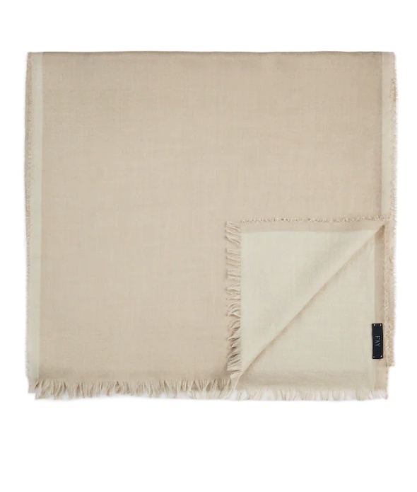 Fay Scarf In Wool And Silk In Neutral