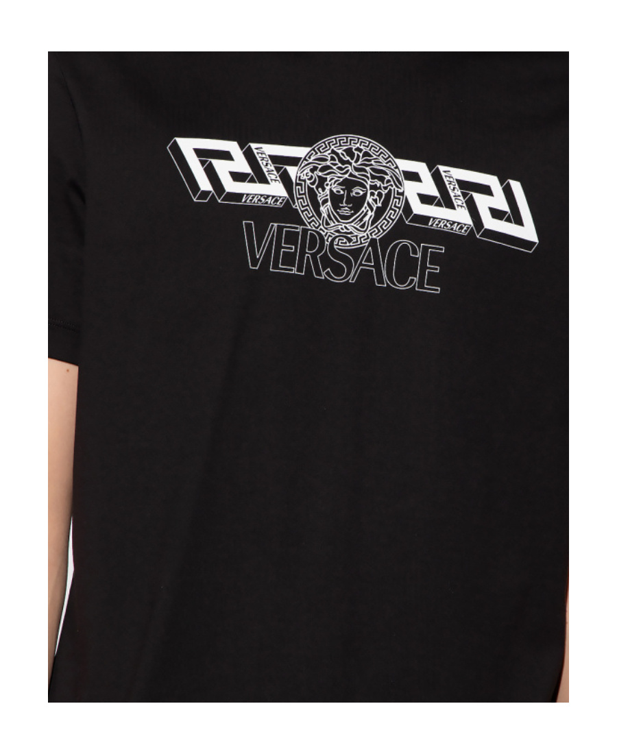 Versace Logo-print T-shirt In Black