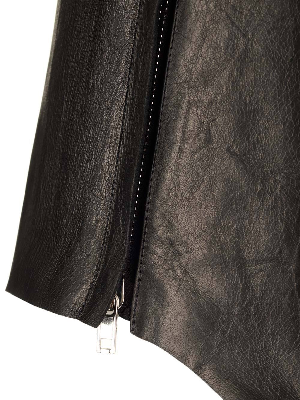 Rick Owens Scoop-neck Leather Tank Top In Black