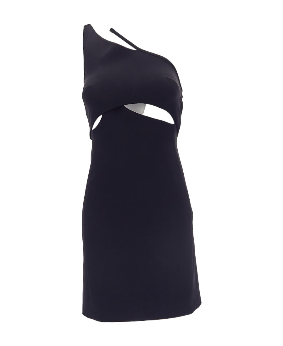 Givenchy Black Asymmetric Cocktail Dress In Black