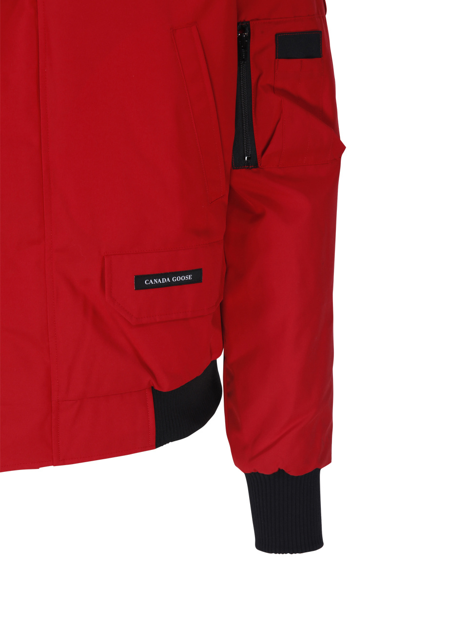Shop Canada Goose Logo Down Jacket In Red