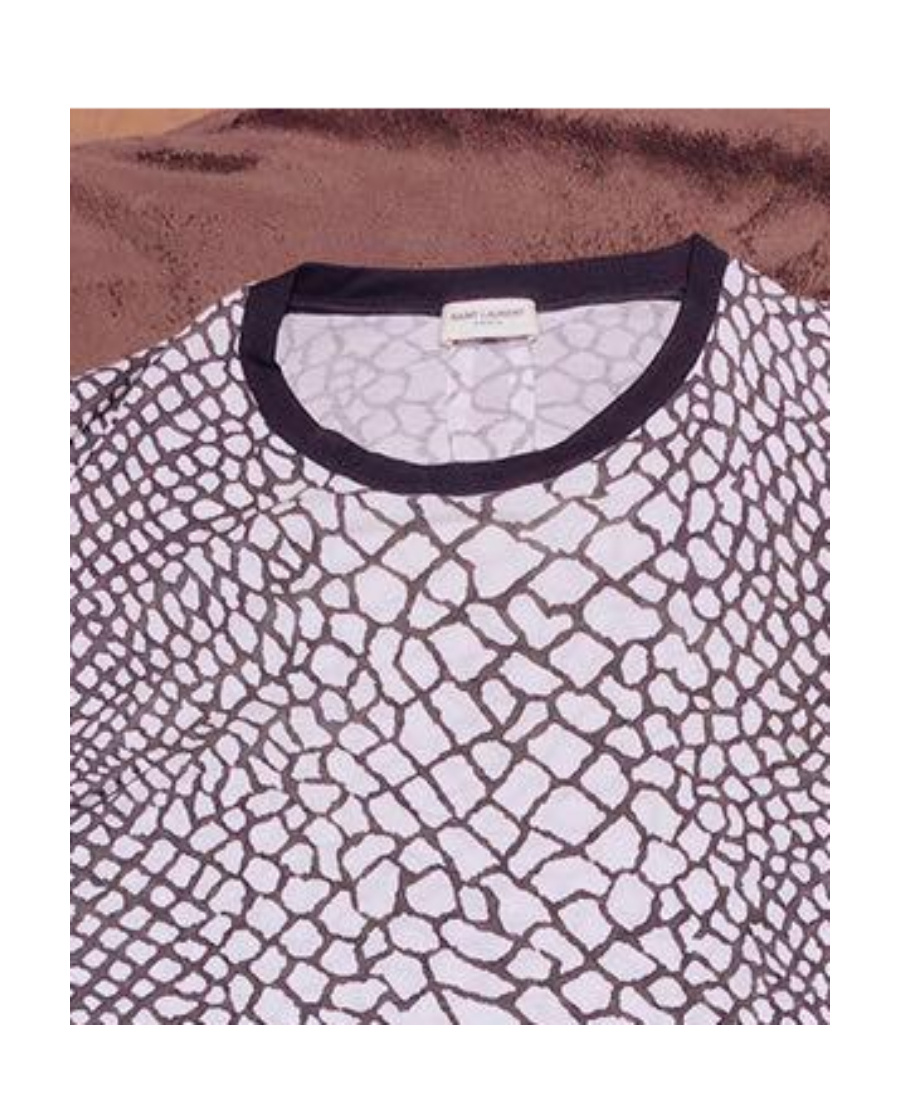 Saint Laurent Stone Decorated T-shirt In Purple