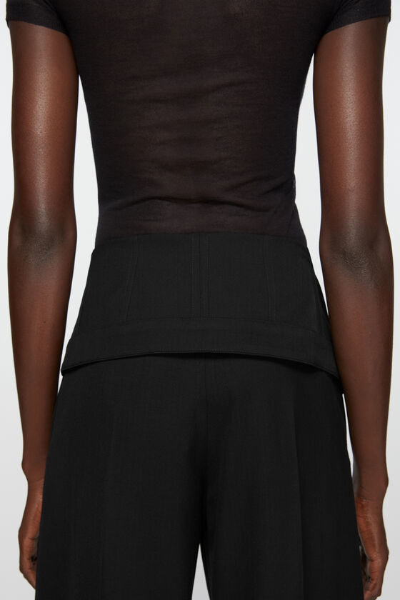 Acne Studios Folded Waist Straight-leg Trousers In Black